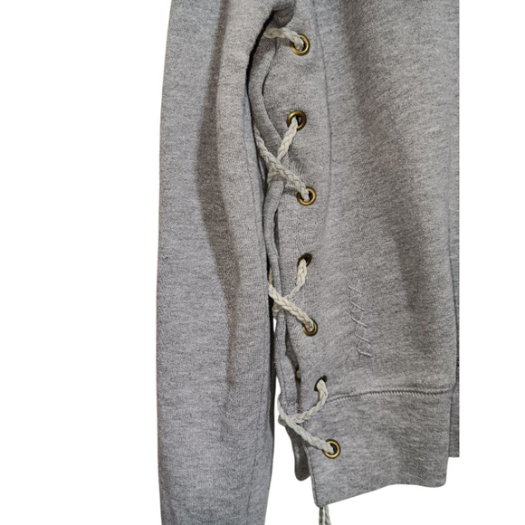 Ragdoll! Edgy Side Laced Sweatshirt with Embrodierd Stich Detail Well Made C/P - Picture 7 of 14